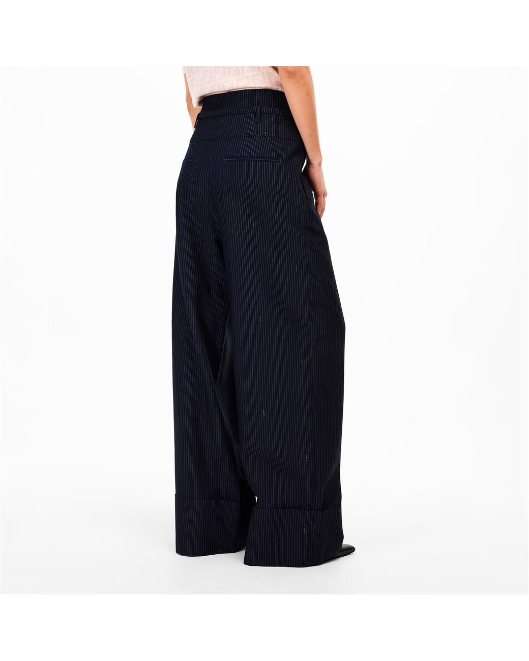 Fendi Blue Pinstripe Casual Pants