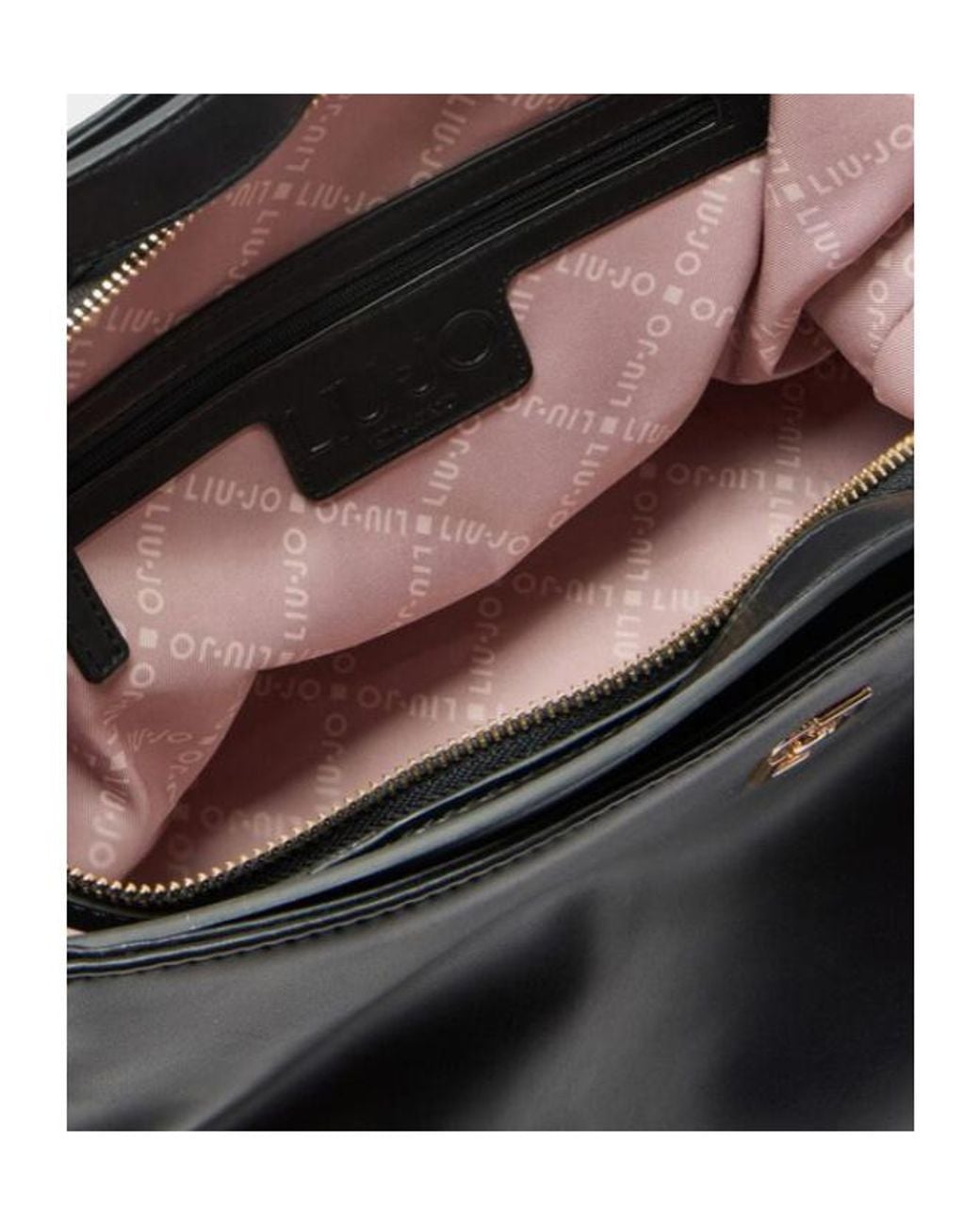 Liu Jo Black Charm Detailed Medium Tote Bag