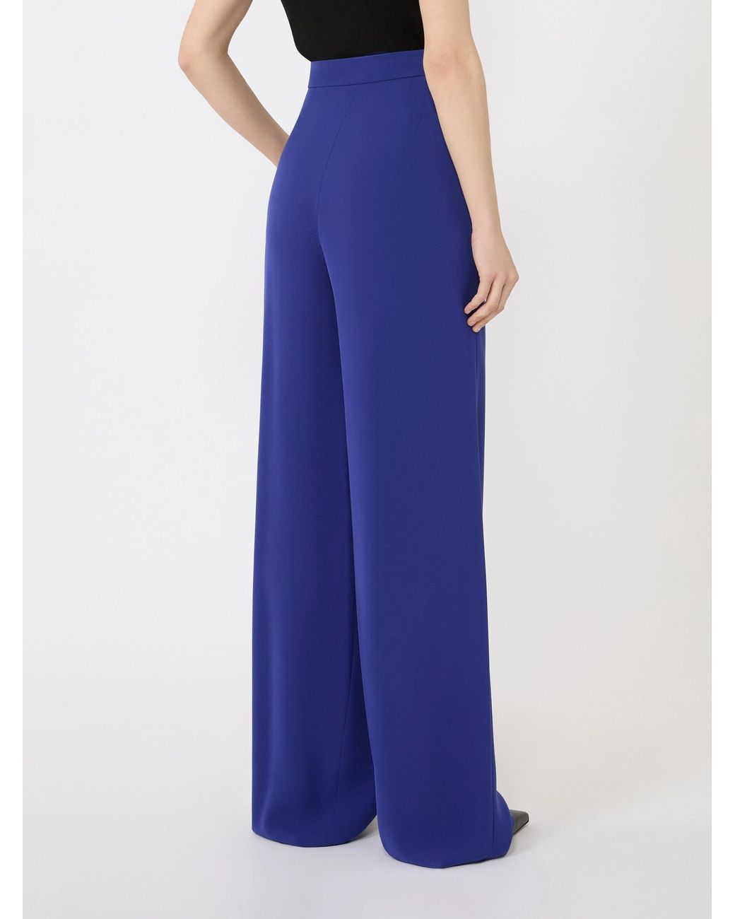 Max Mara Blue Wide Leg Casual Pants