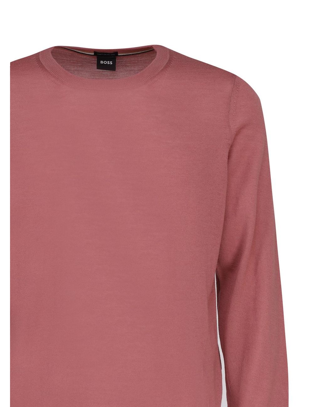 Boss Pink Round Neck Sweater for men