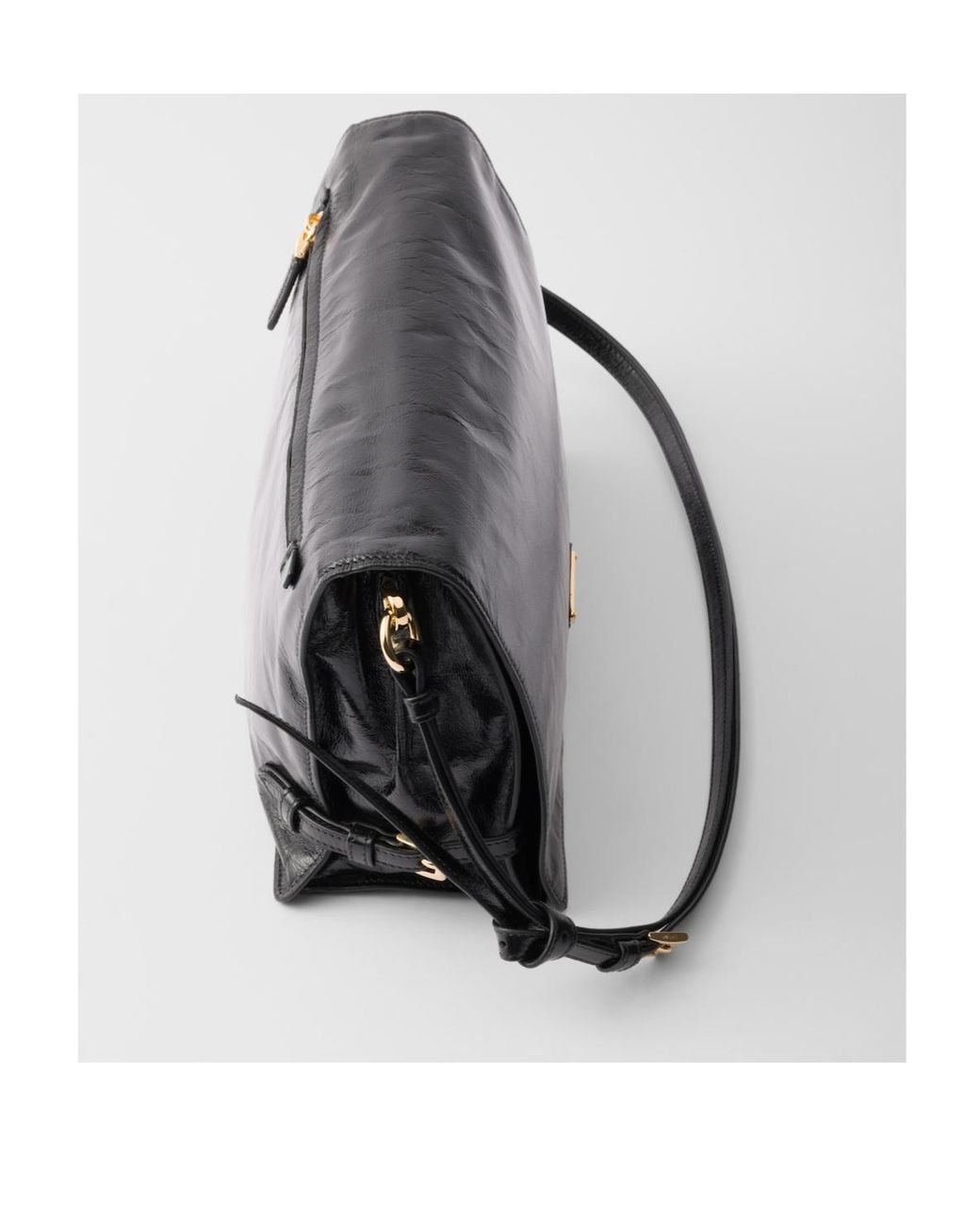 Prada Black Triangle-Logo Shoulder Bag