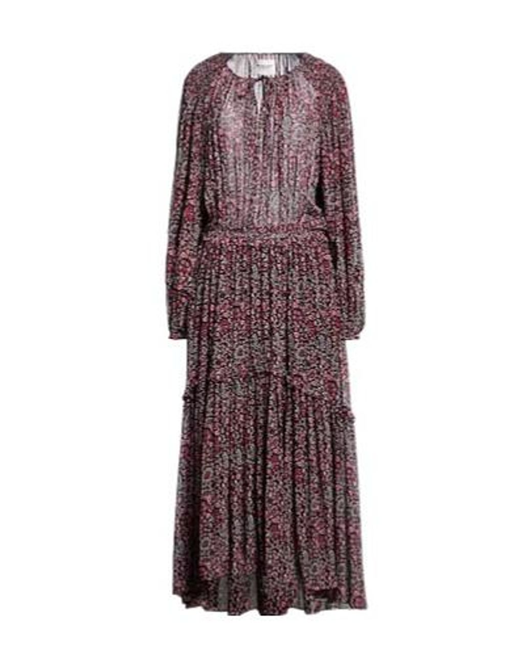 Isabel Marant Purple Floral Print Long-Sleeve Dress