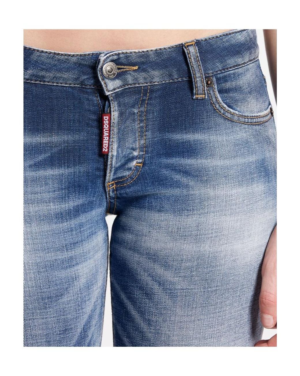 DSquared² Blue Mid-Rise Cropped Skinny Jeans