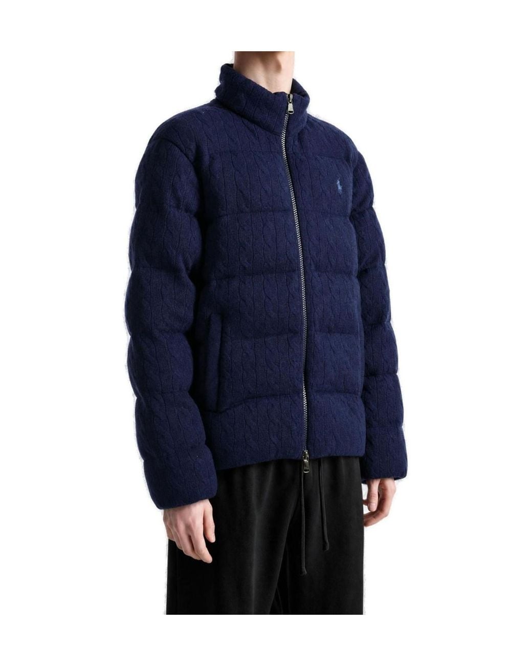 Polo Ralph Lauren Blue Cable-Knit Jumper Jacket for men