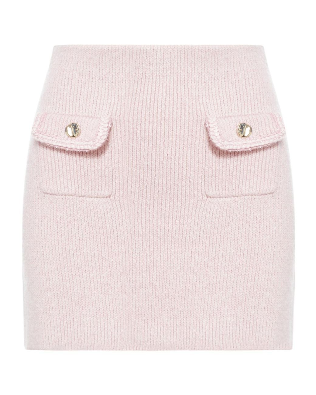 Self-Portrait Pink Melange Knitted Skirt