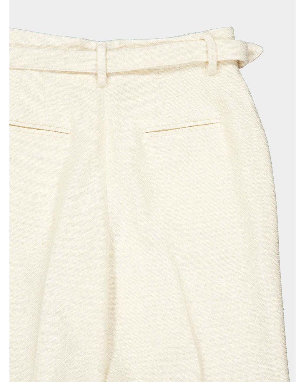 Gabriela Hearst White Norman Pleated Tailored Trousers