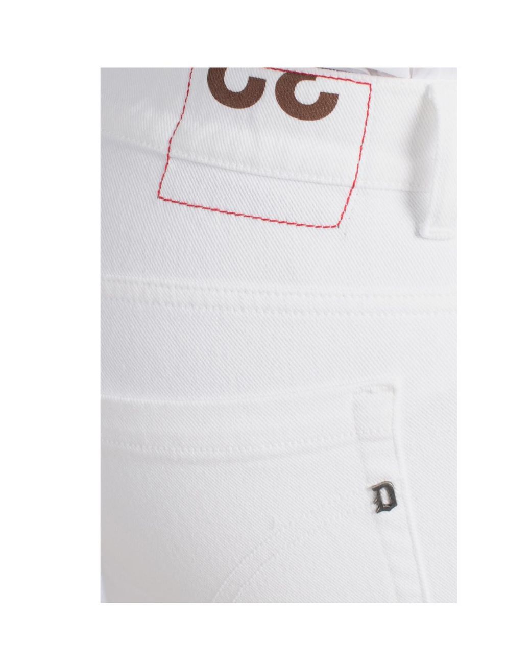 Dondup White Belt Loop Jeans for men
