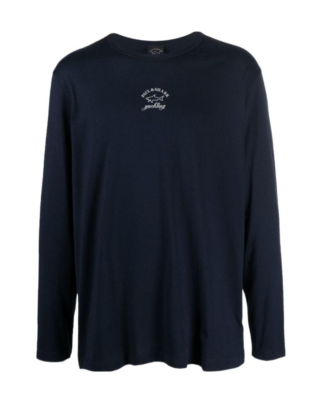 Paul & Shark Blue Logo-Print Long-Sleeve T-Shirt for men