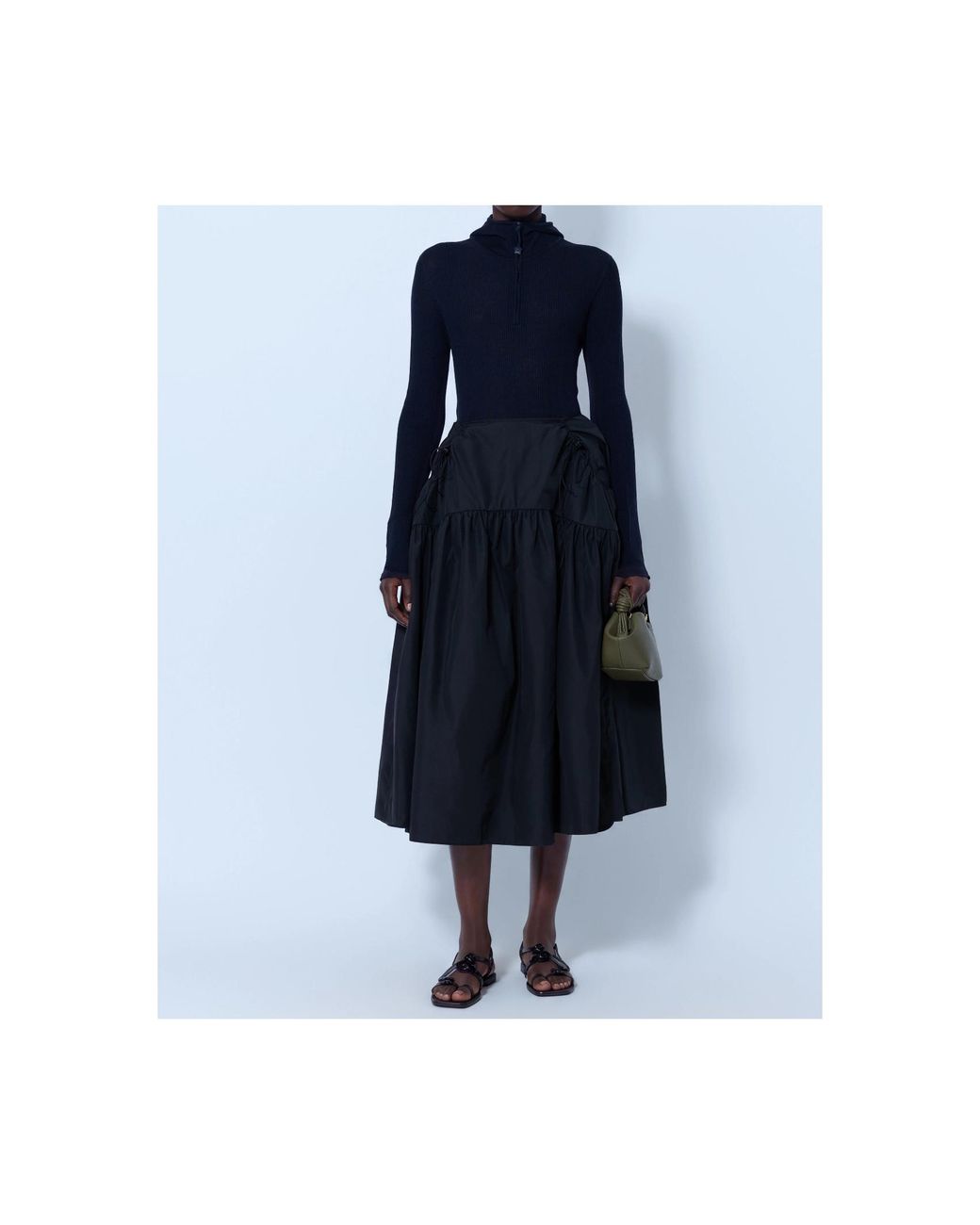 CECILIE BAHNSEN Blue Long-Sleeve Hooded Knit Top