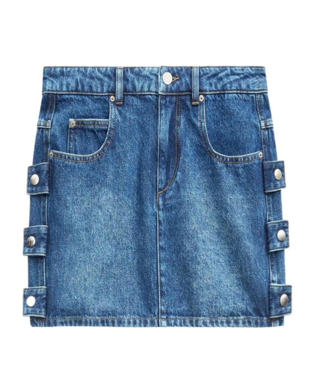 Isabel Marant Blue Isabel Marant Étoile Stessy Logo-Patch Denim Skirt