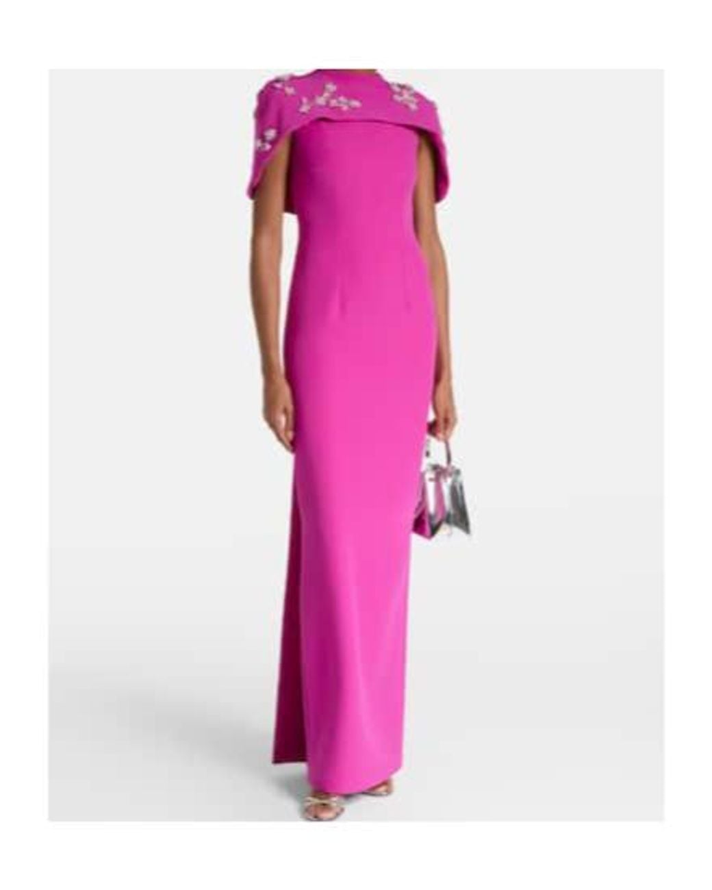 Safiyaa Pink Embellished Caped Gown