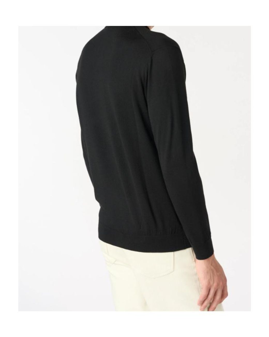Malo Black Basic Crewneck Knitwear for men
