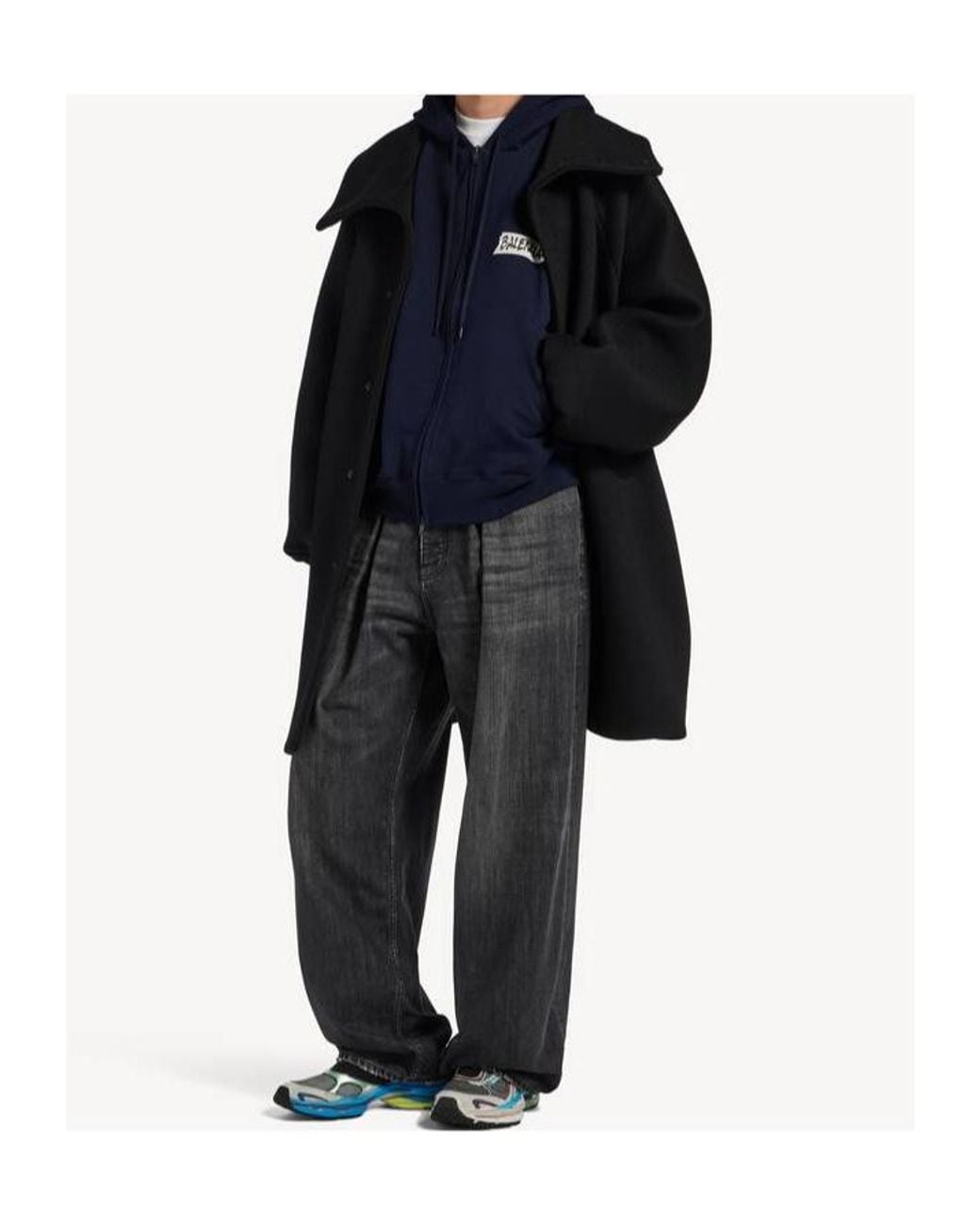 Balenciaga Blue Masking Tape Oversized Zip-Up Hoodie for men
