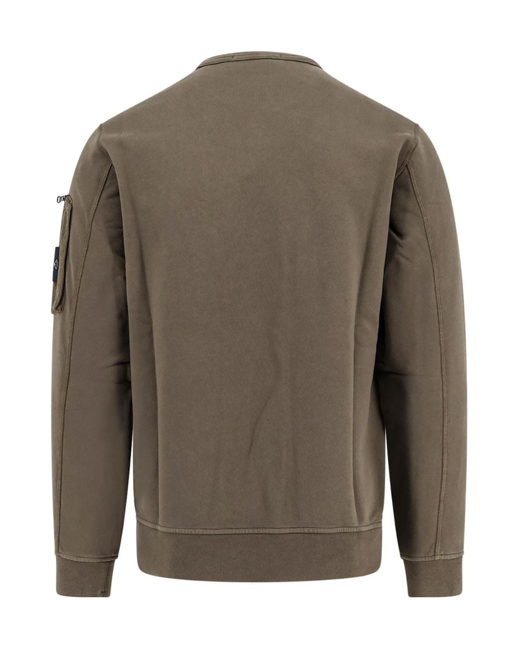 Stone Island Gray Compass Patch Crewneck Sweatshirt for men