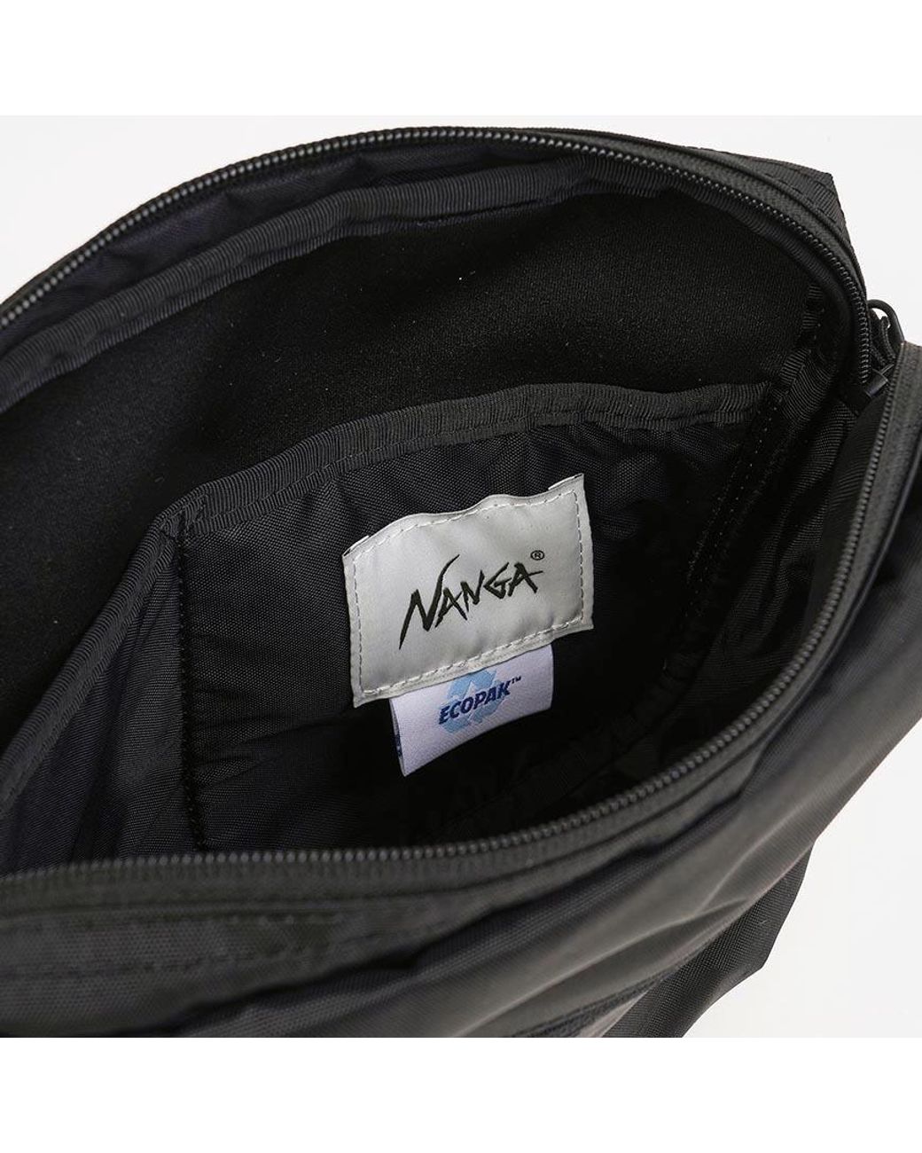 NANGA Black Zippered Shoulder Bag for men