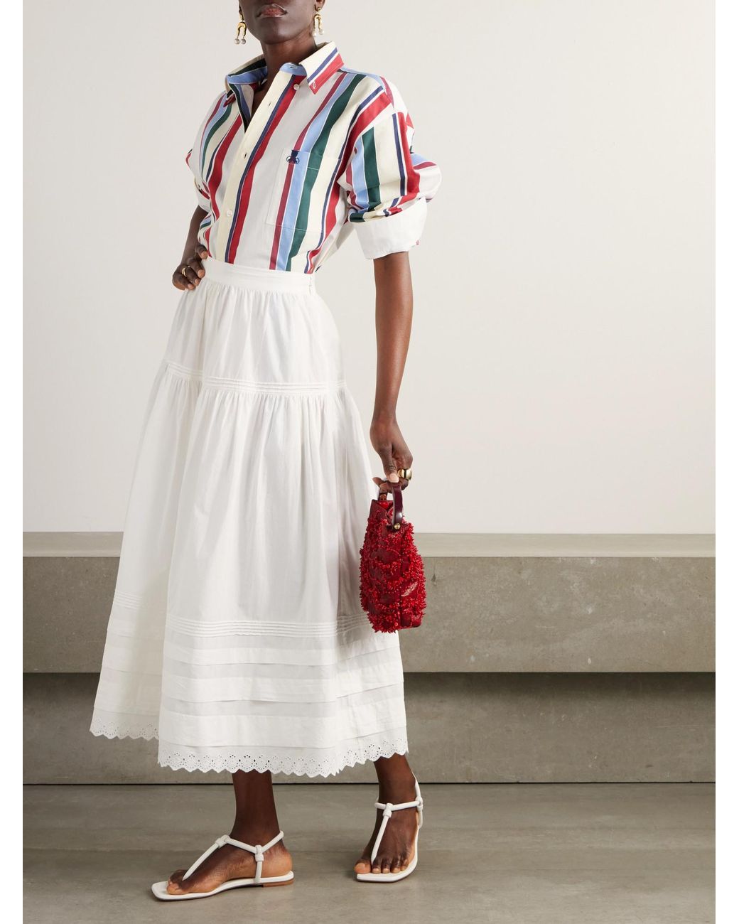 Doen White Vintage-Style Cotton Dress