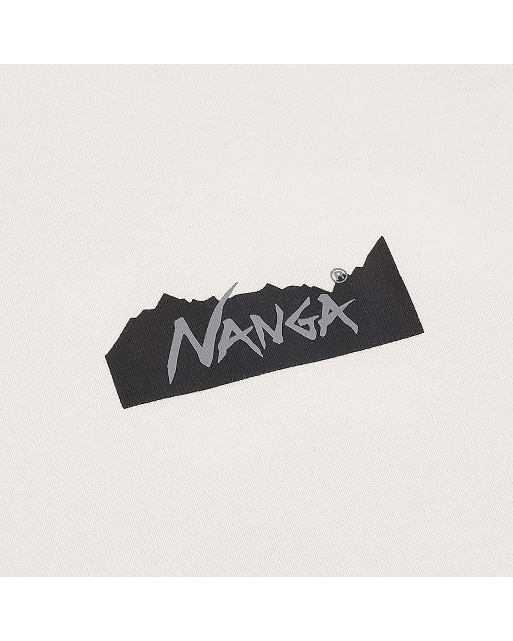 NANGA White Eco Hybrid Mt Logo-Print T-Shirt for men