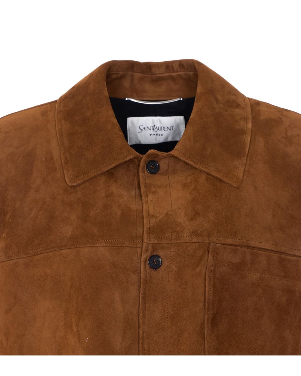 Saint Laurent Brown Button-Up Long-Sleeved Overshirt for men