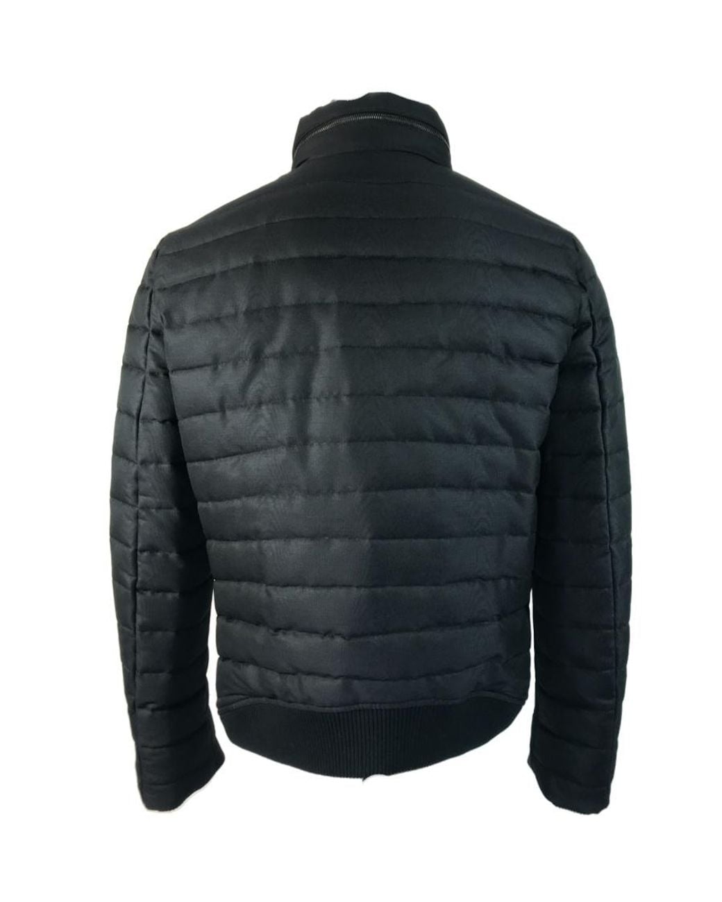 Emporio Armani Black Down Jacket With Standing Collar for men