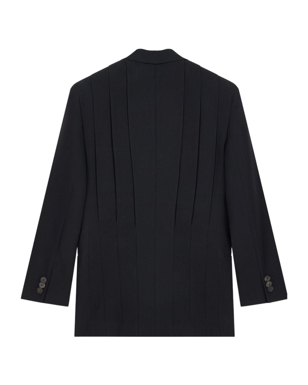 Giorgio Armani Blue Pleated-Back Double-Breasted Blazer