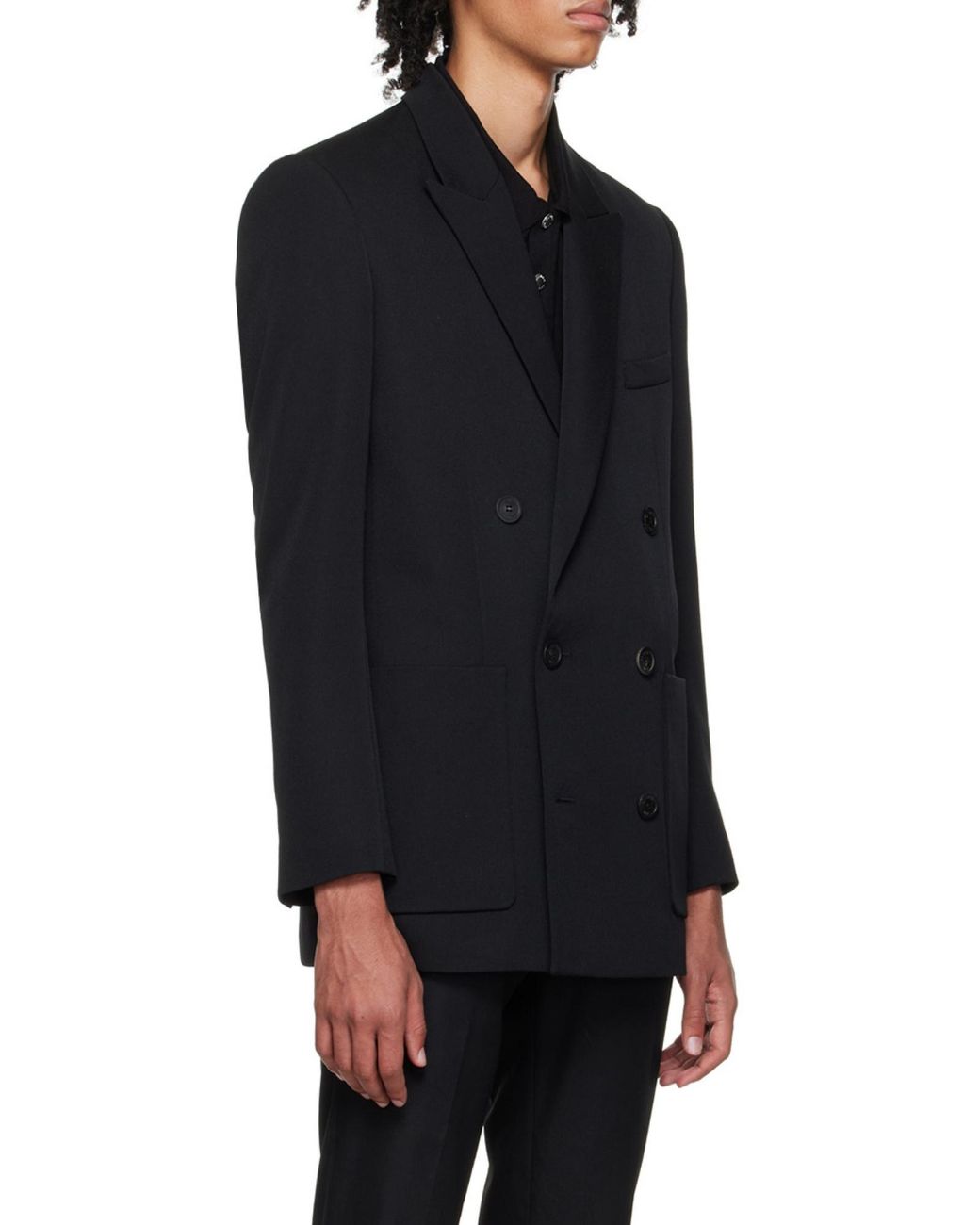 Balmain Black Double-Breasted Blazer for men
