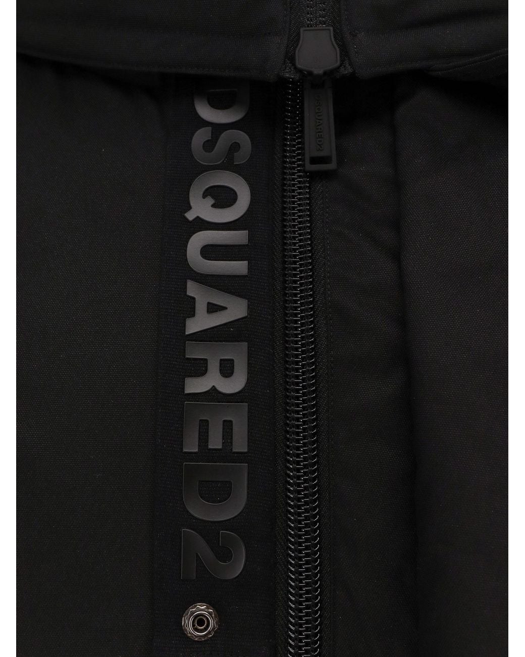 DSquared² Black Hooded Down Bomber Jacket for men