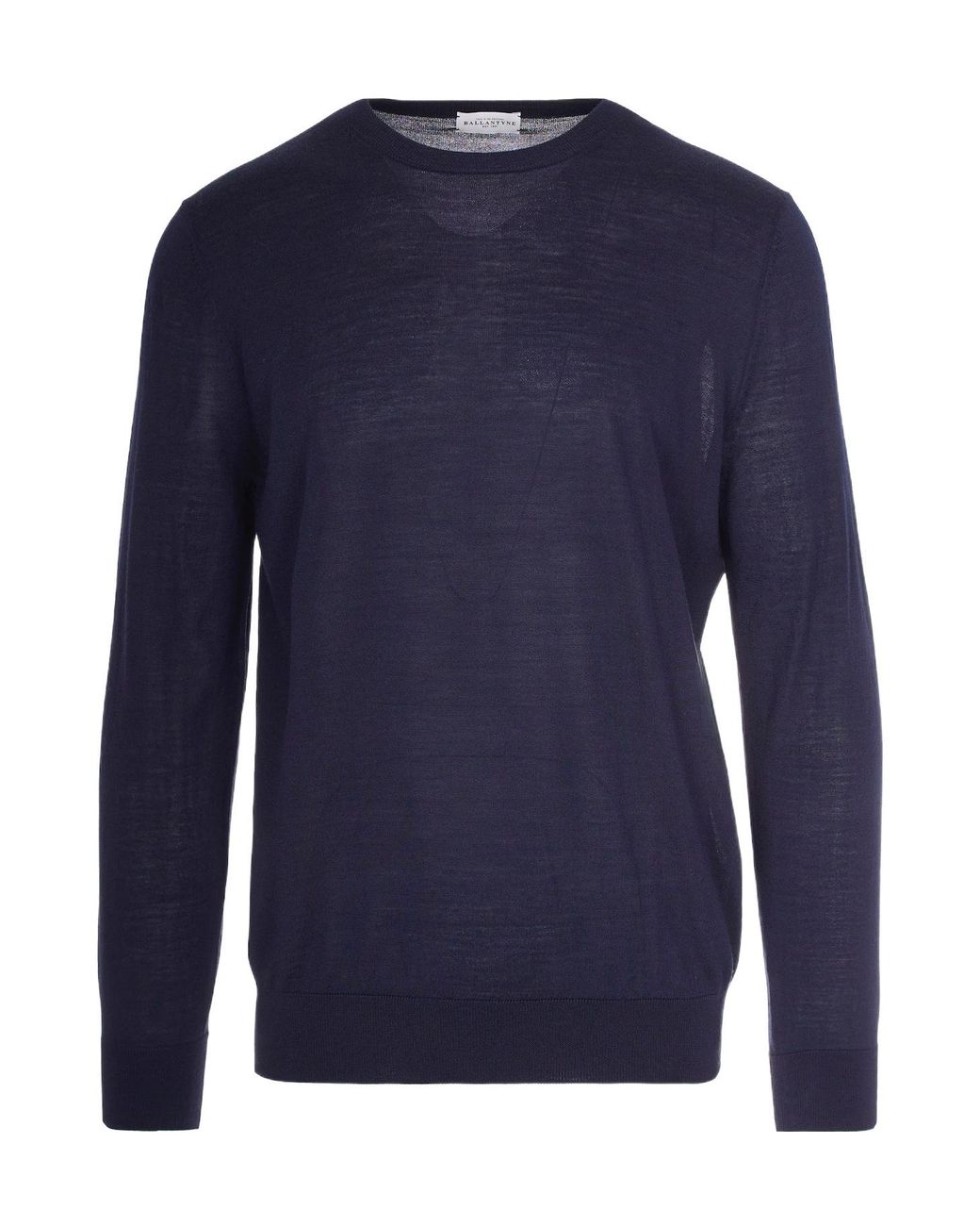 Ballantyne Blue Crewneck Ribbed Jumper for men