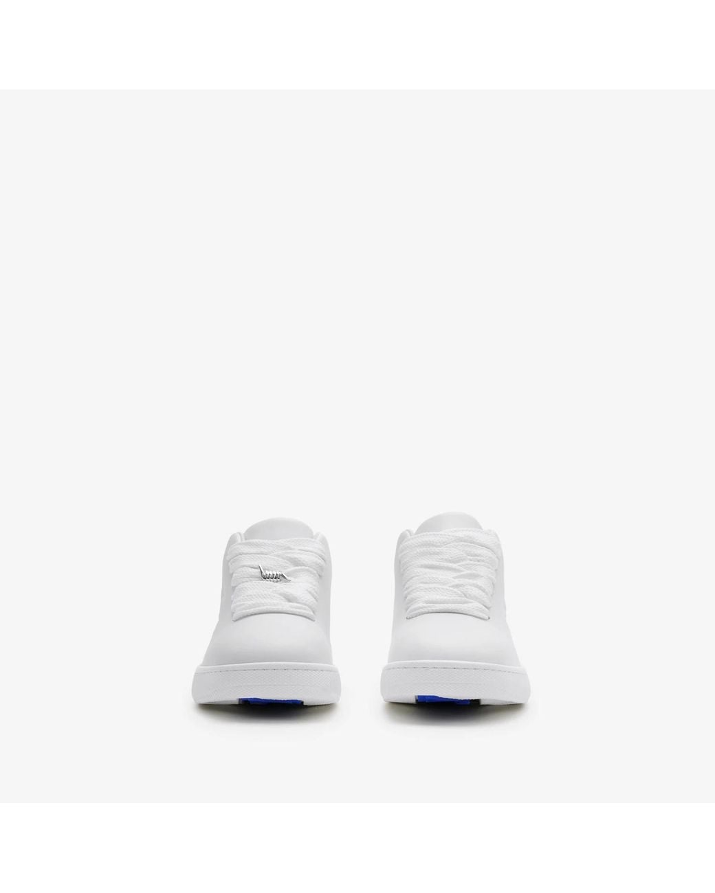 Burberry White Logo Embossed Lace-Up Sneakers for men