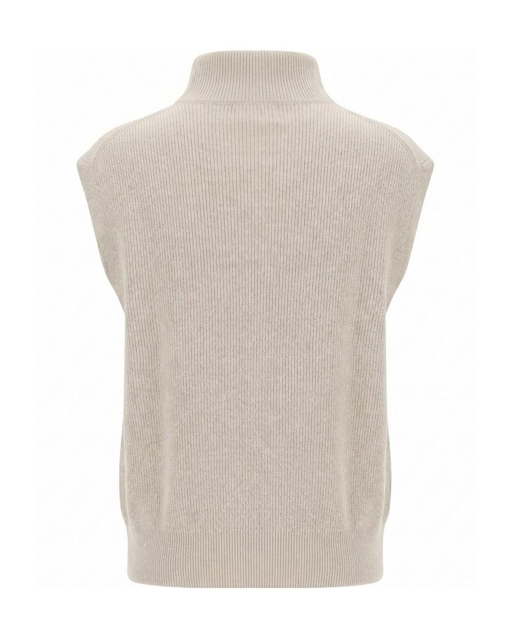 Peserico White High-Neck Sleeveless Jumper