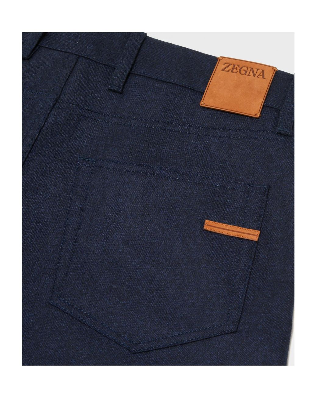 Zegna Blue Dark Mélange Wool And Cashmere Roccia Pants for men