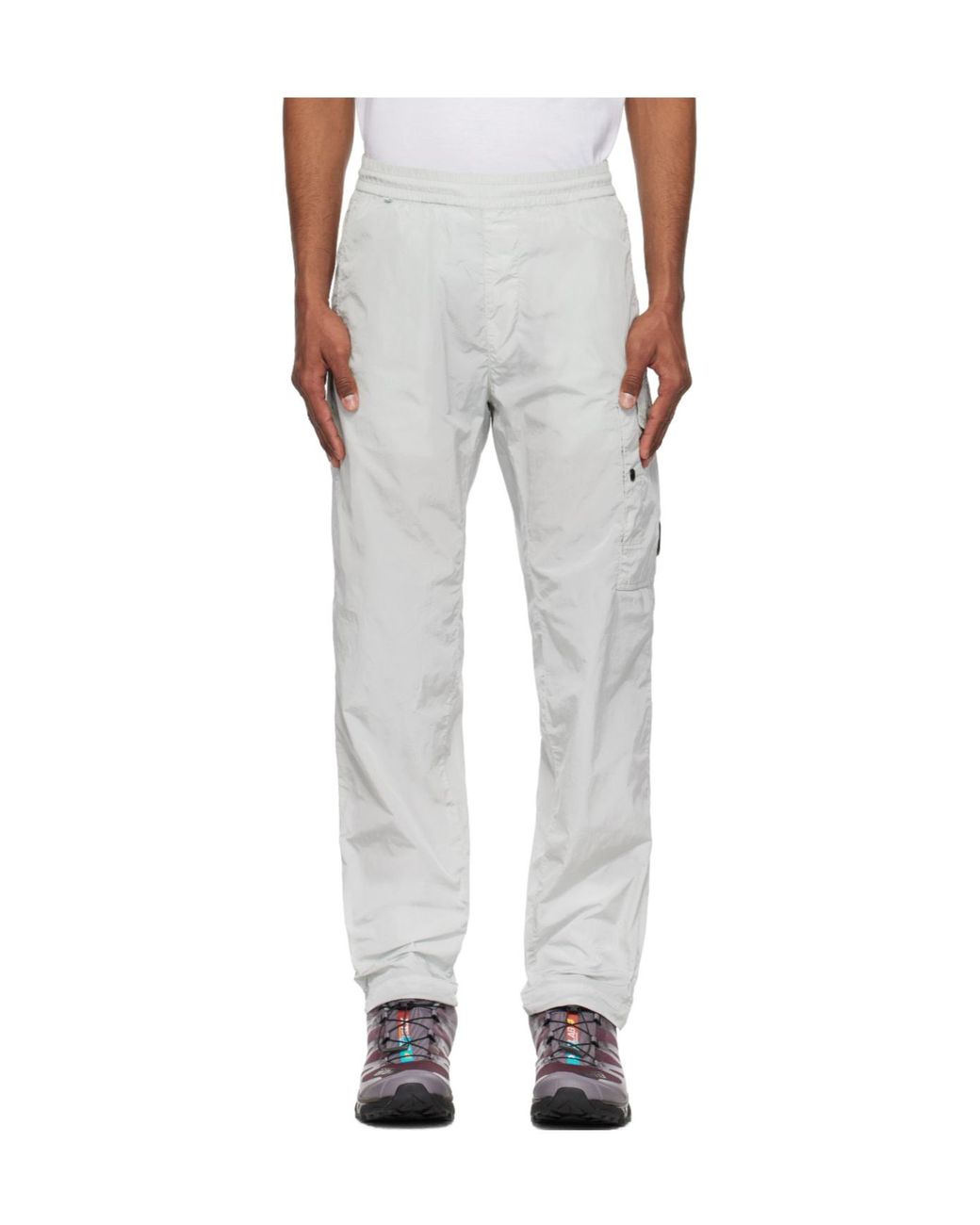 C P Company Gray Chrome-R Cargo Pants for men