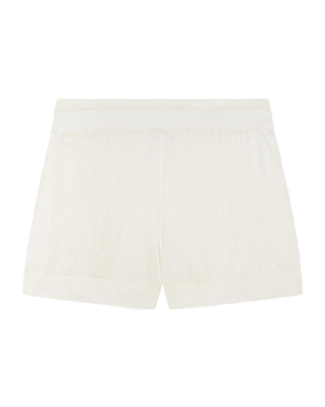 Donde Esteban White Guayabera Stretch-Knit Shorts