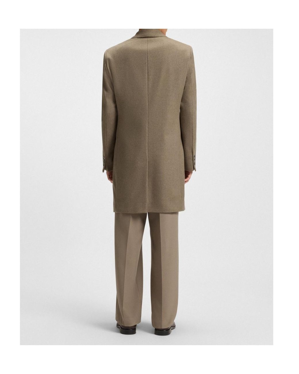 Boss Brown Boss Button-Up Slim-Fit Coat for men