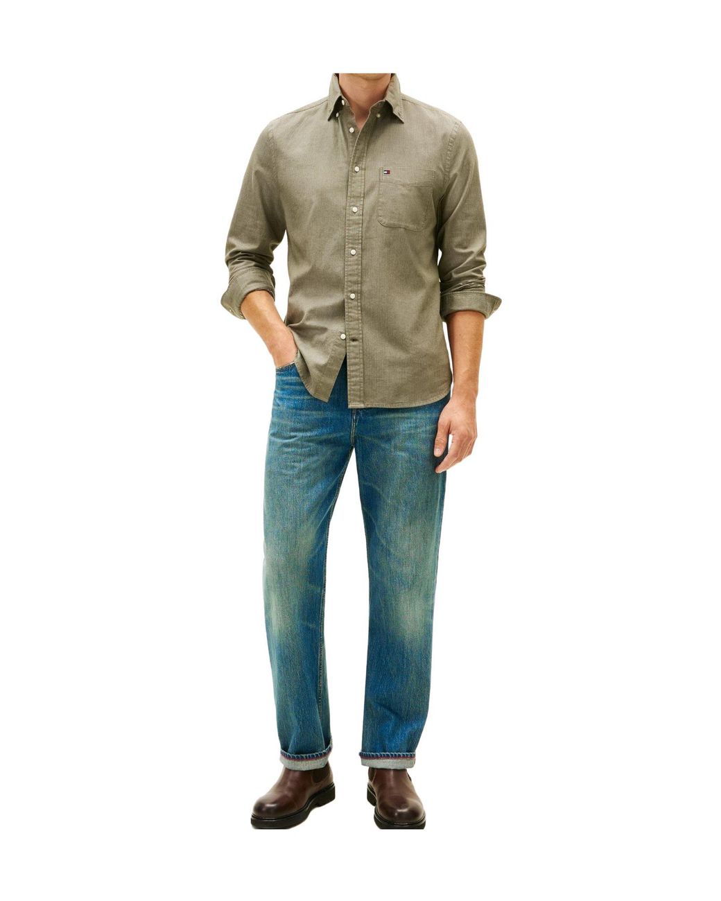 Tommy Hilfiger Green Buttondown Longsleeve Shirt for men