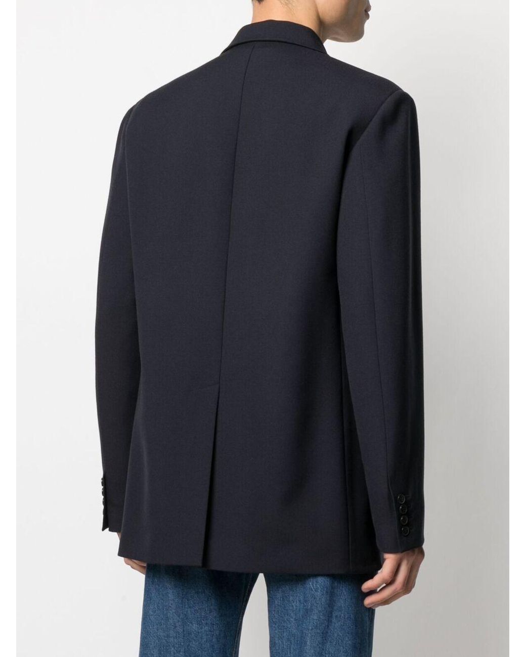Valentino Blue Single-Breasted Long-Sleeved Blazer for men