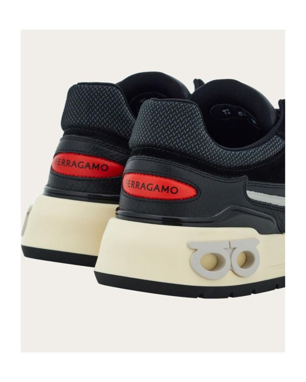 Ferragamo Black Low-Top Lace-Up Sneakers for men