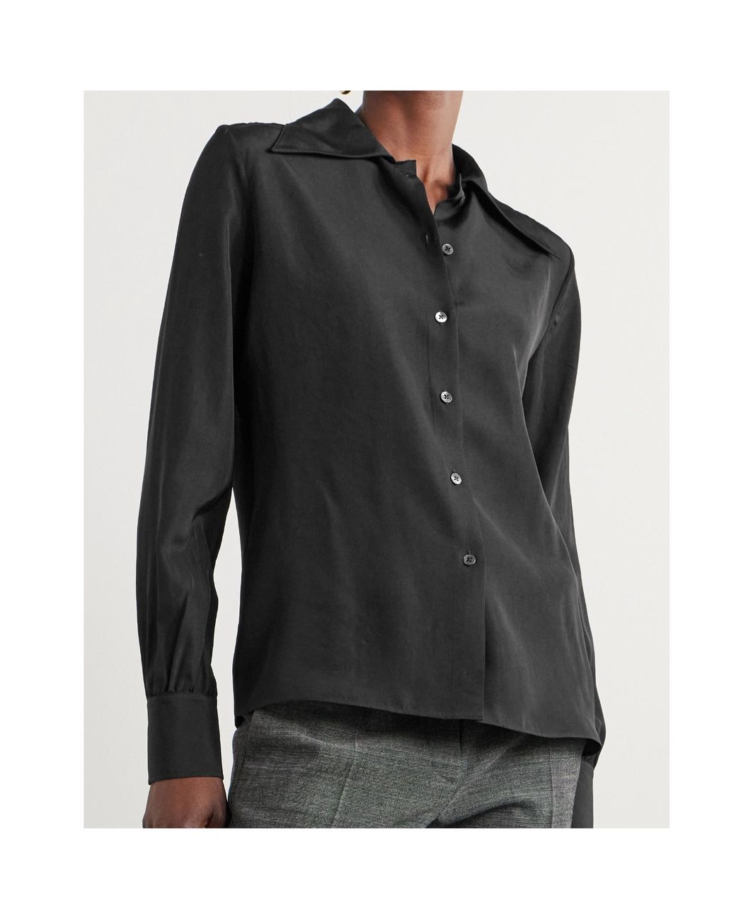 The Row Black Button-Down Shirt