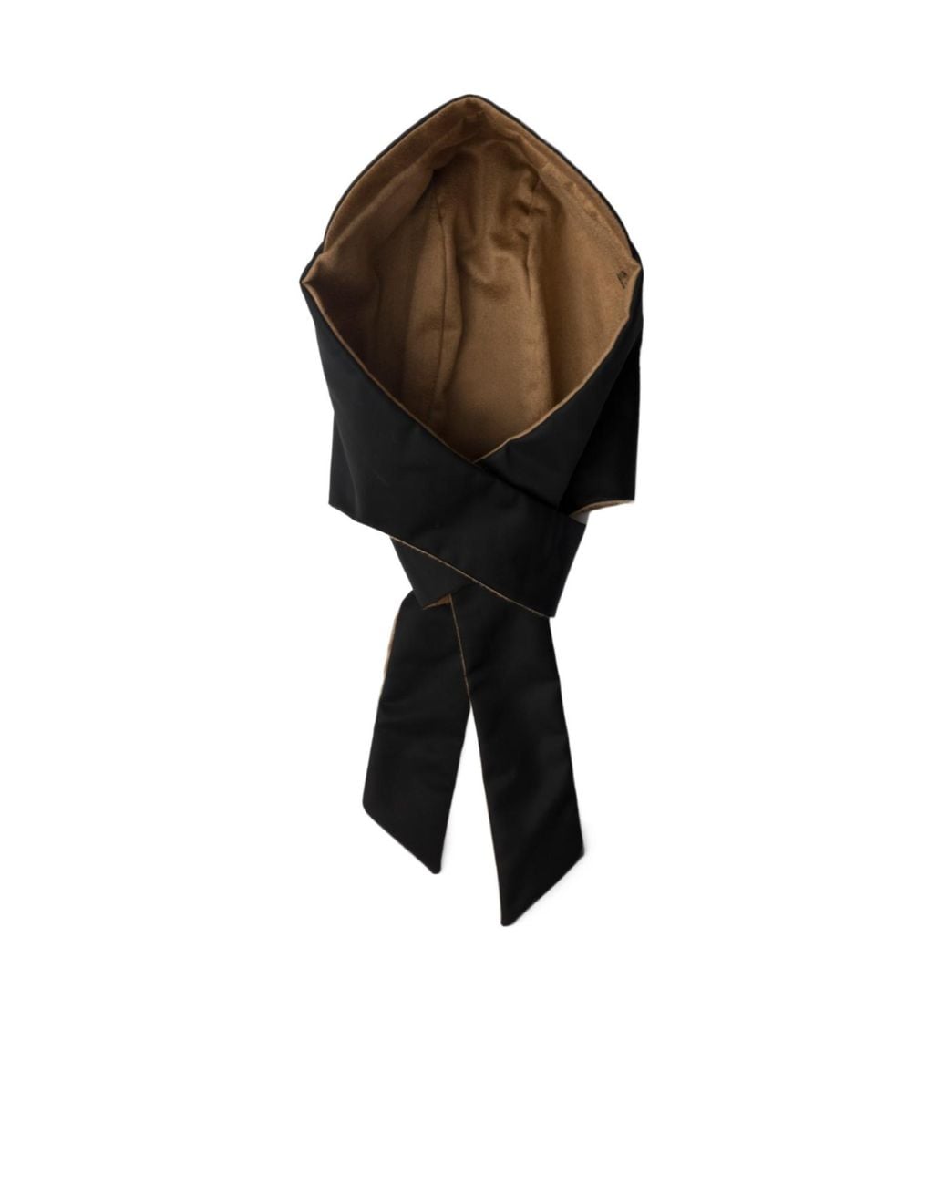 Prada Black Reversible Re-Nylon And Camel-Hair Hooded Scarf