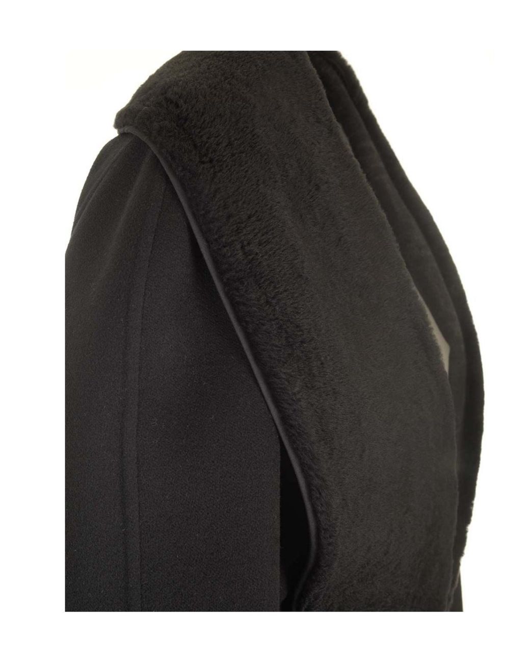 Fendi Black Wrap-Style Belted Waist Cocoon Coat