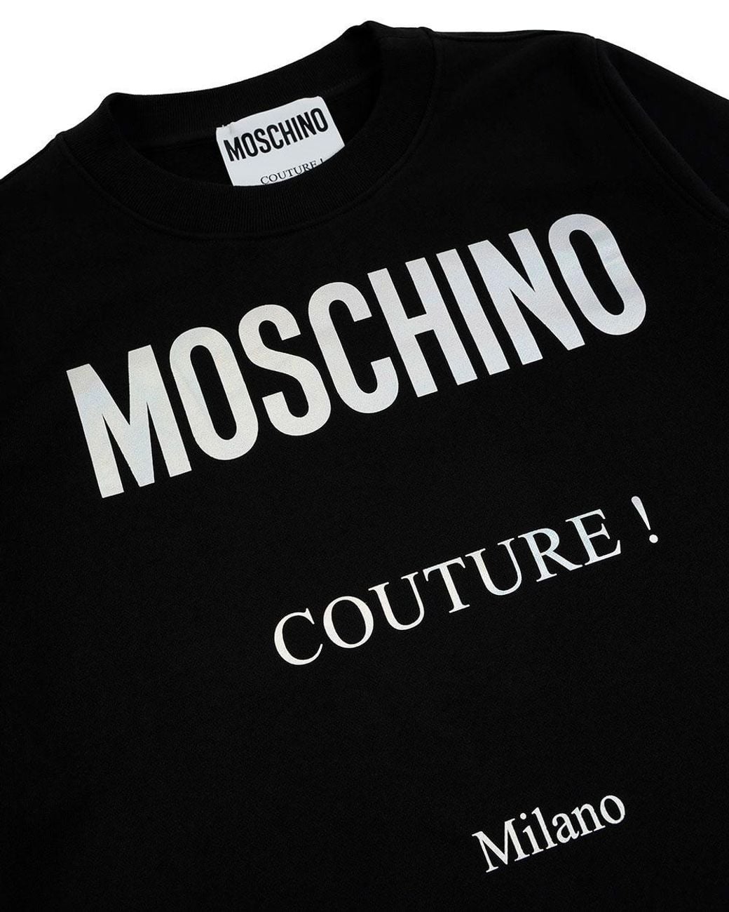 Moschino Black Round-Necked Logo Sweater