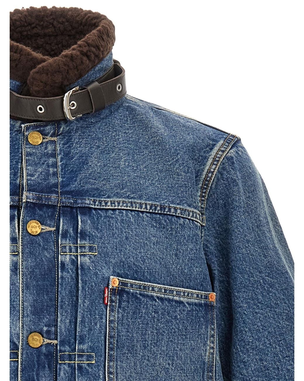Sacai Blue Long-Sleeve Denim Jacket for men