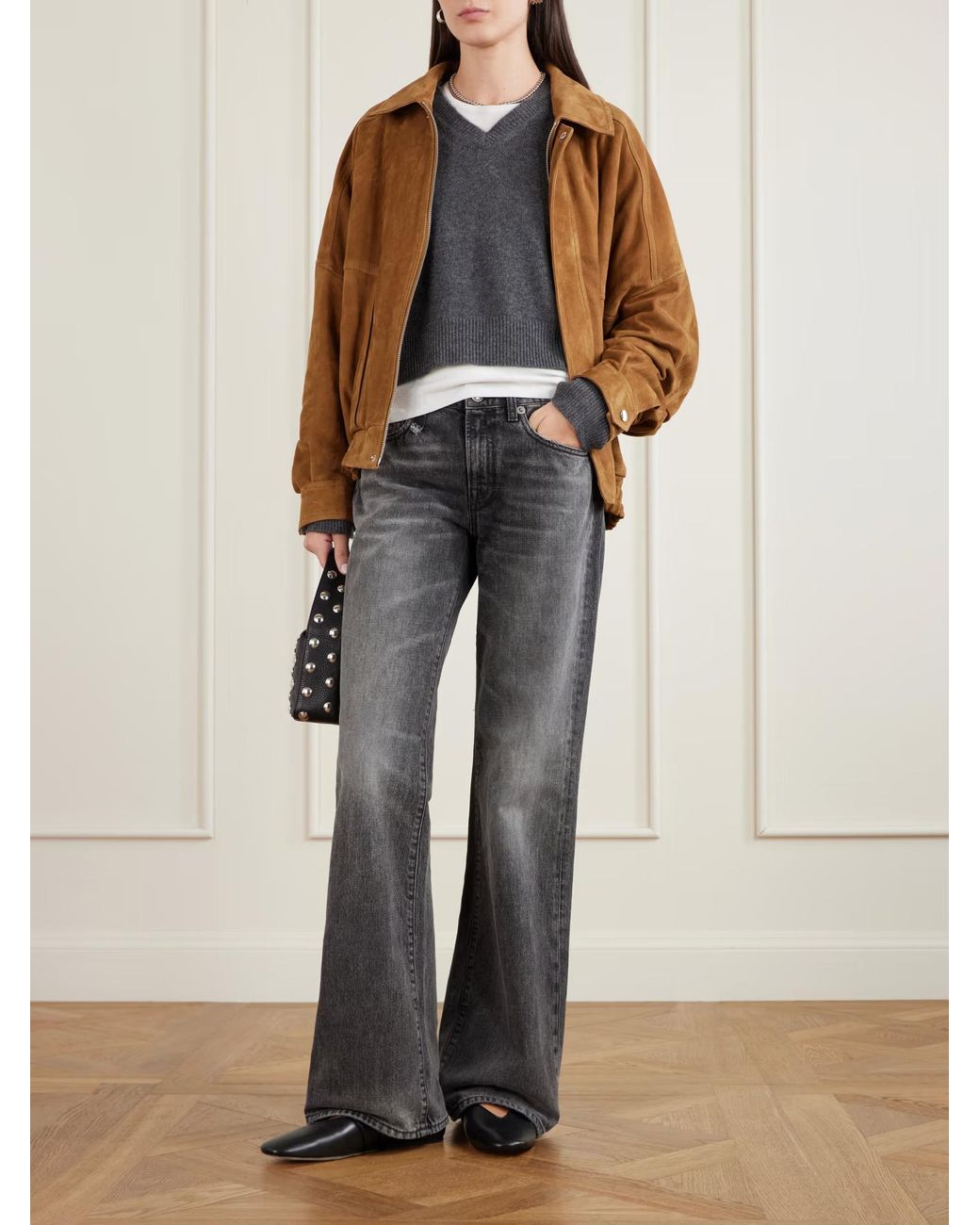 R13 Gray Effie Faded-Effect Jeans
