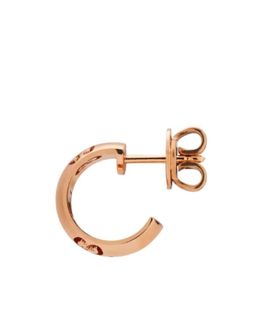 Gucci White Icon 18K Gg Hoop Earrings
