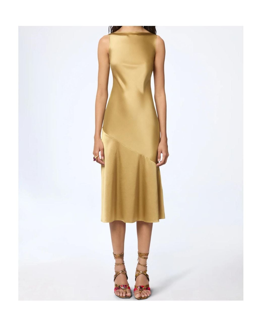 Nina Ricci Yellow Open-Back Midi Dress