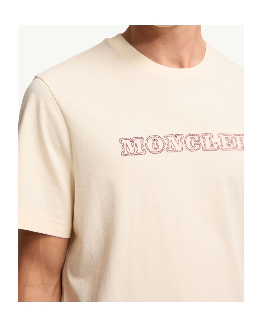Moncler Natural Logo Print T-Shirt for men