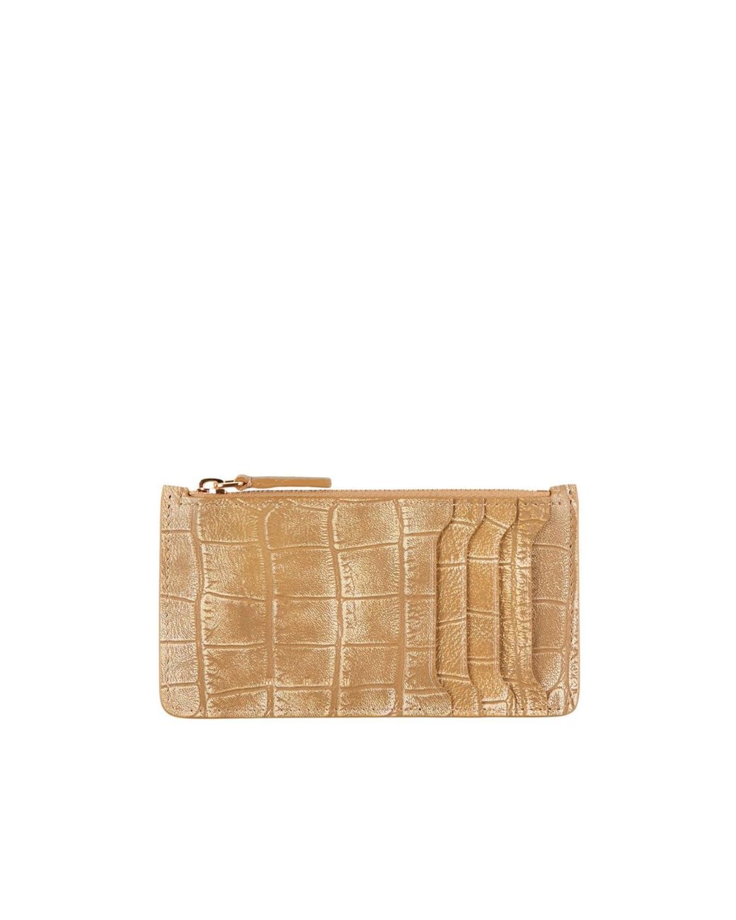 Marni Natural Crocodile-Print Cardholders