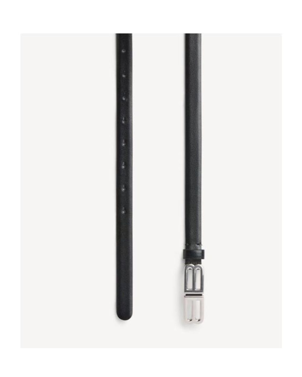 Balenciaga White Logo Plaque Thin Belt for men