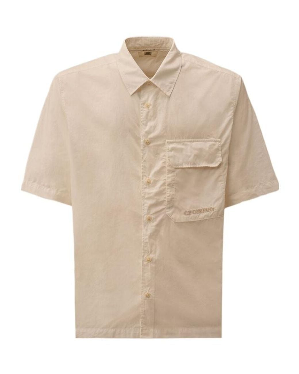 C P Company Natural Short-Sleeve Pocket Shirt for men