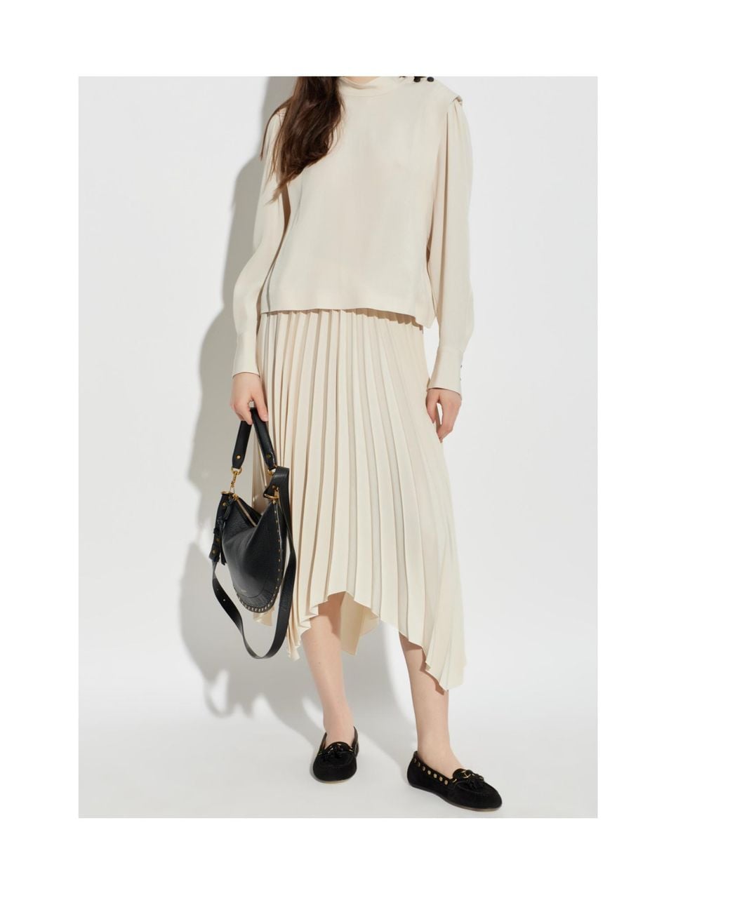 Isabel Marant White Felixa Asymmetric Hem Midi Skirt