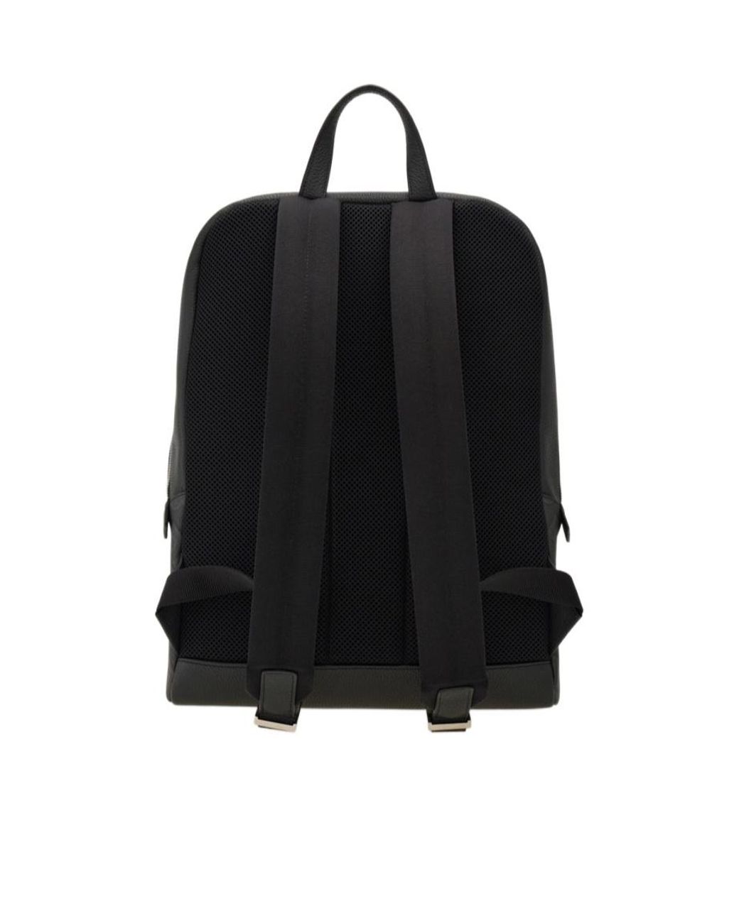 Ferragamo Black Ferragamo Logo Embossed Backpack for men